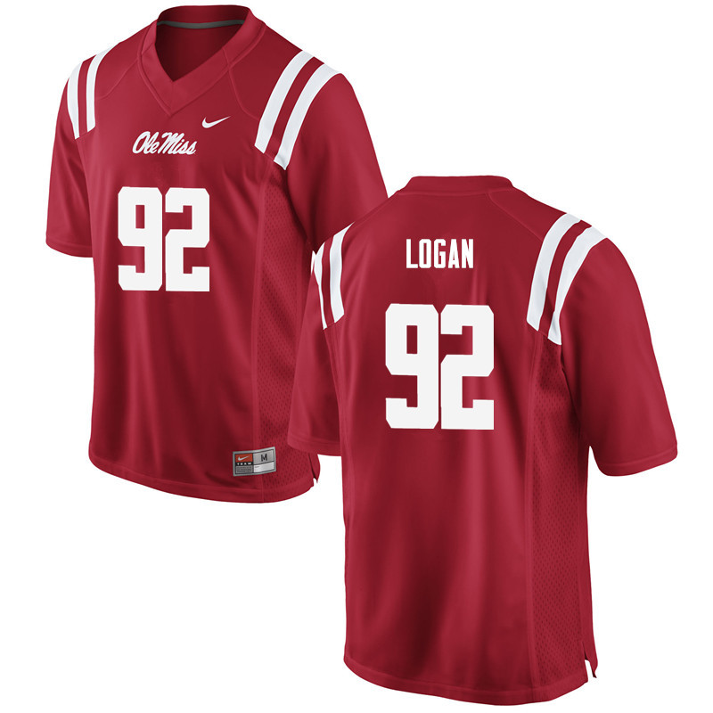 Men Ole Miss Rebels #92 Luke Logan College Football Jerseys-Red
